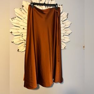 Antonio Melani rust colored midi silky skirt